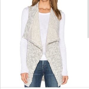Splendid heather natural drape front vest M